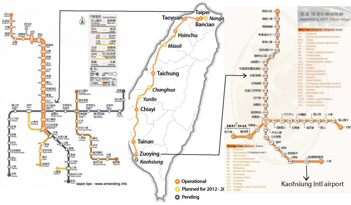 kaart van Taipei high speed rail station