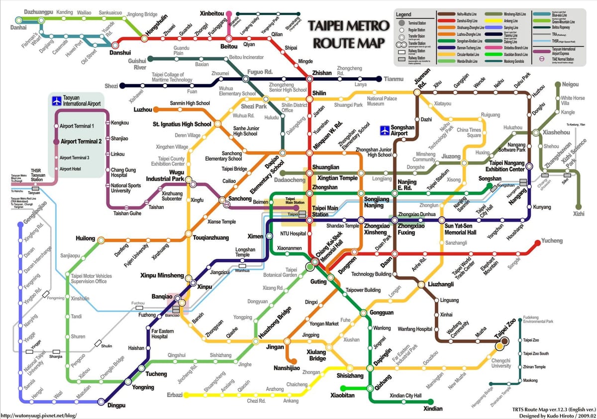 subway Taipei kaart