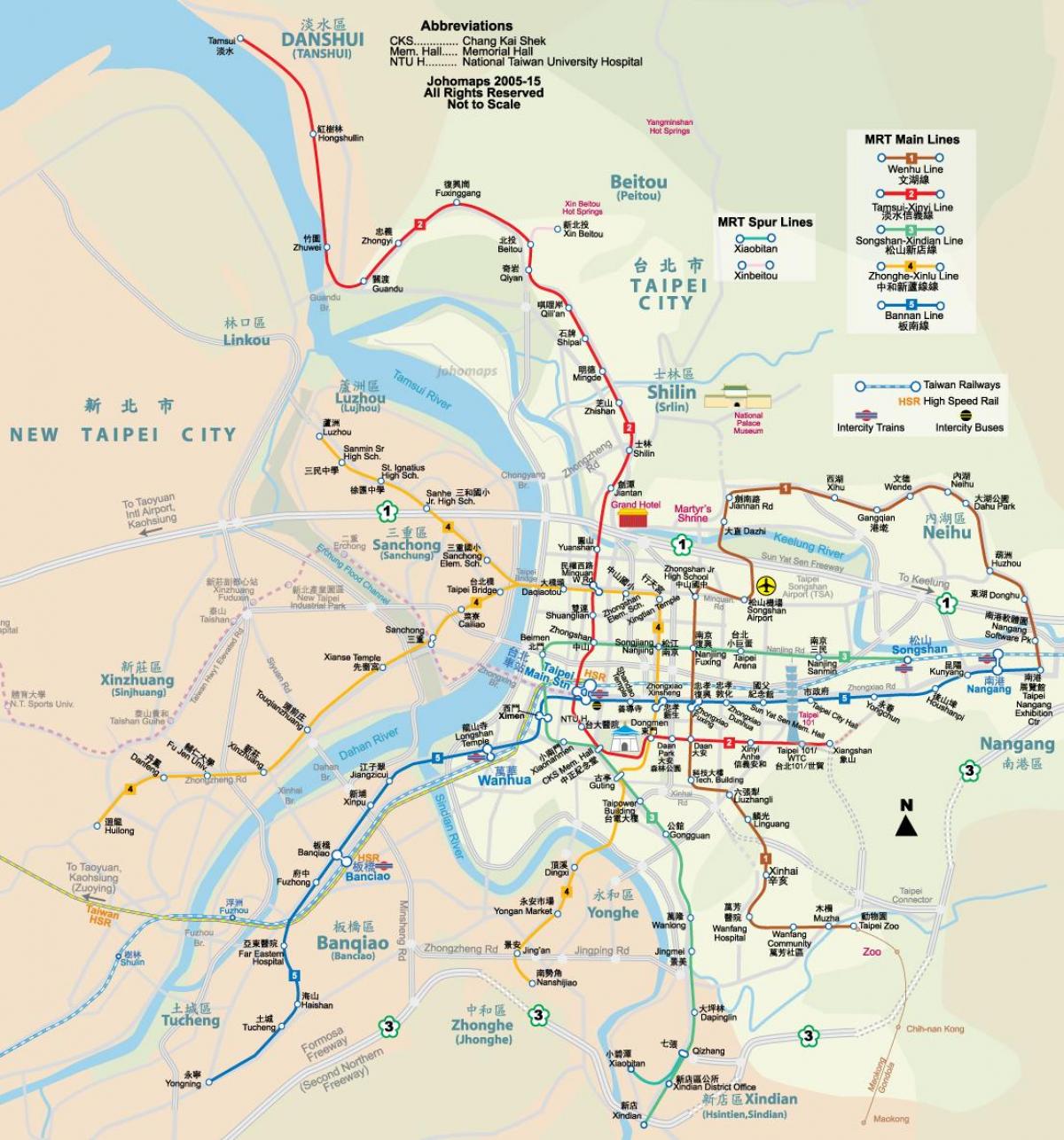 kaart van Taipei weg