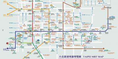 Taipei metro kaart met attracties