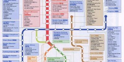 Kaart van Taipei mrt kaart en bezienswaardigheden